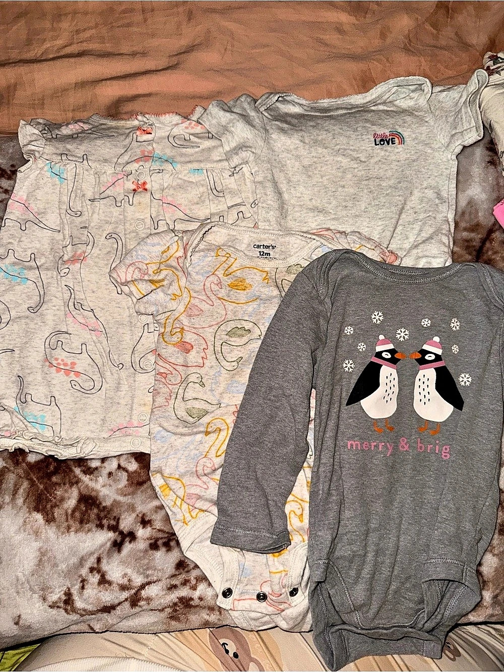 Old Navy Baby Bodysuit Lot Gray & Pink Baby 12M